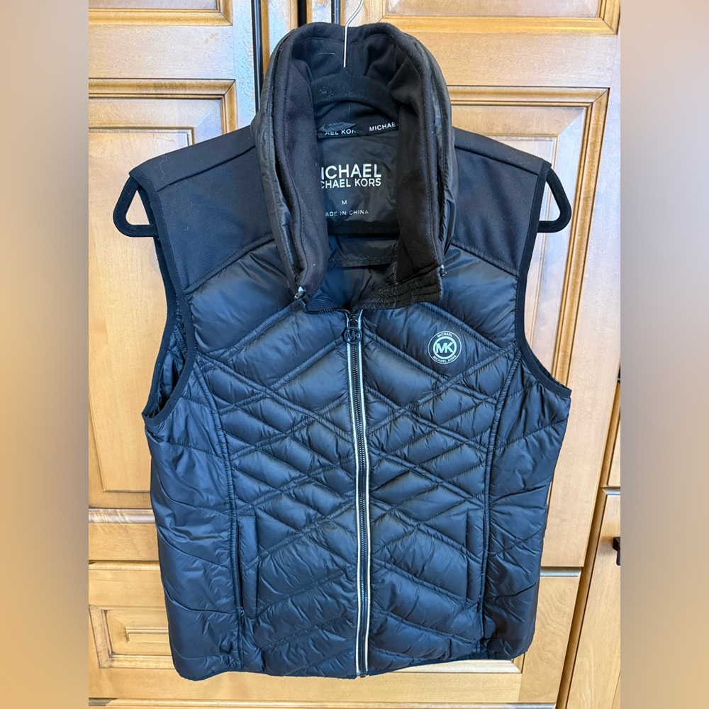 Michael Kors Black Quilted Puffer Vest with MK Logo